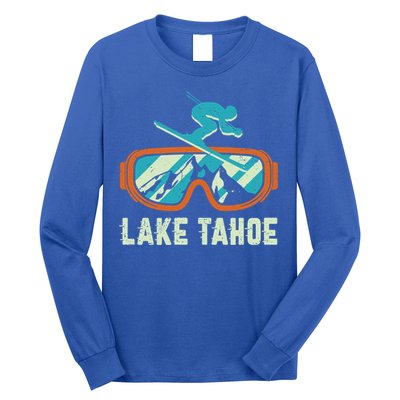 Lake Tahoe California Retro Vintage Skiing And Snowboarding Great Gift Long Sleeve Shirt