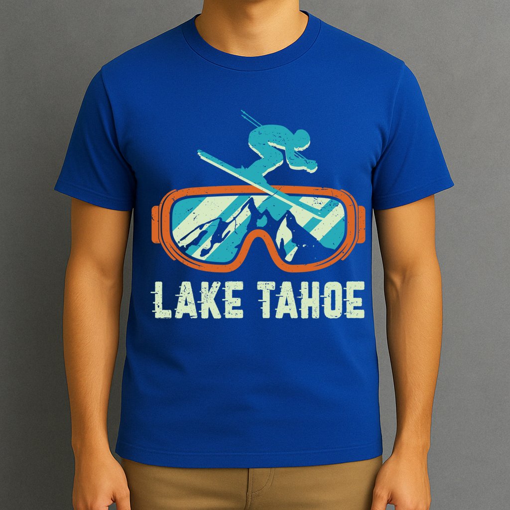 Lake Tahoe California Retro Vintage Skiing And Snowboarding Great Gift T-Shirt
