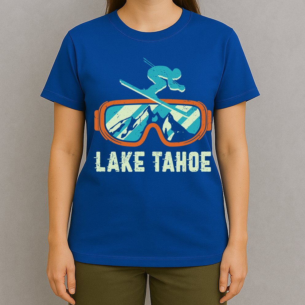 Lake Tahoe California Retro Vintage Skiing And Snowboarding Great Gift T-Shirt