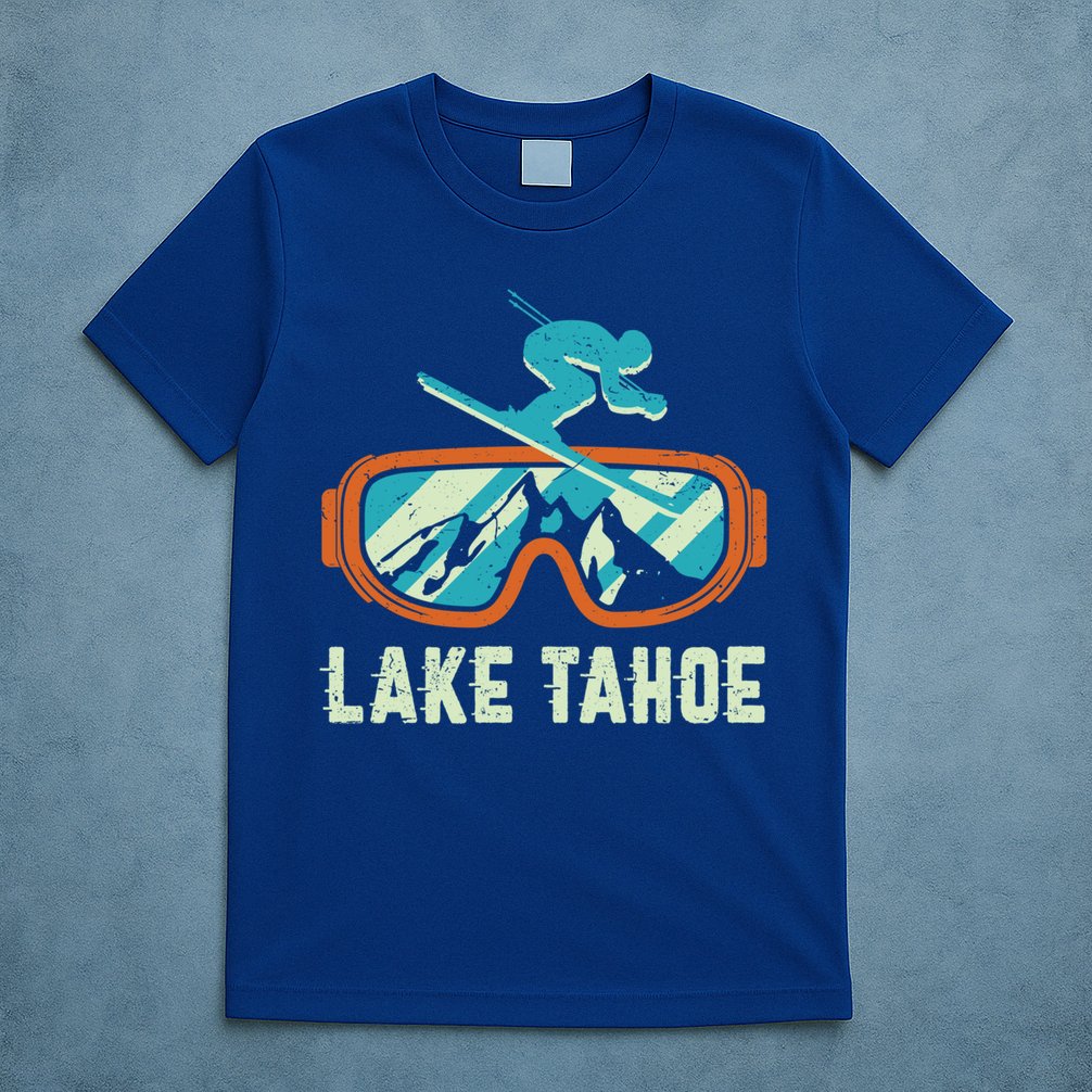 Lake Tahoe California Retro Vintage Skiing And Snowboarding Great Gift T-Shirt