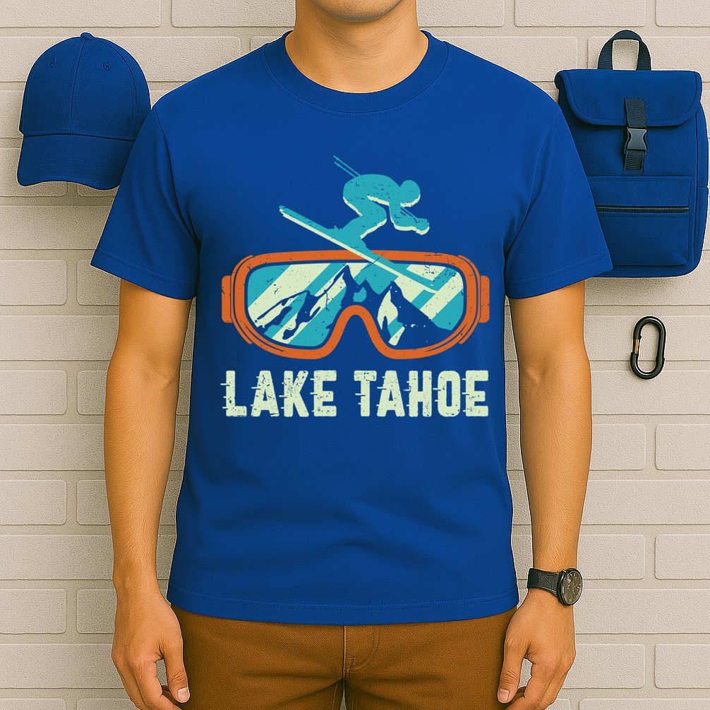Lake Tahoe California Retro Vintage Skiing And Snowboarding Great Gift T-Shirt