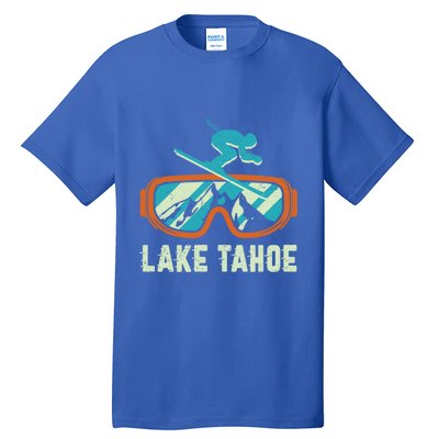 Lake Tahoe California Retro Vintage Skiing And Snowboarding Great Gift Tall T-Shirt