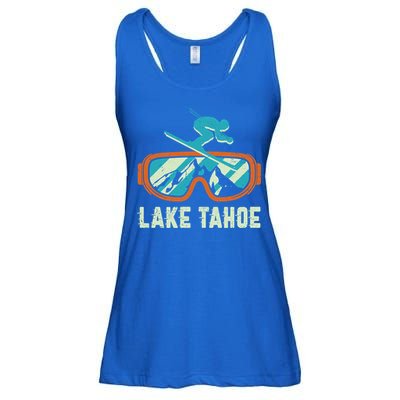 Lake Tahoe California Retro Vintage Skiing And Snowboarding Great Gift Ladies Essential Flowy Tank
