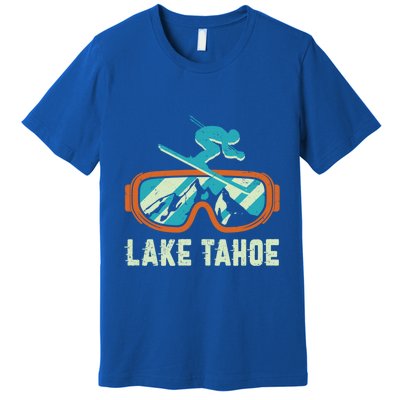 Lake Tahoe California Retro Vintage Skiing And Snowboarding Great Gift Premium T-Shirt