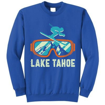 Lake Tahoe California Retro Vintage Skiing And Snowboarding Great Gift Tall Sweatshirt