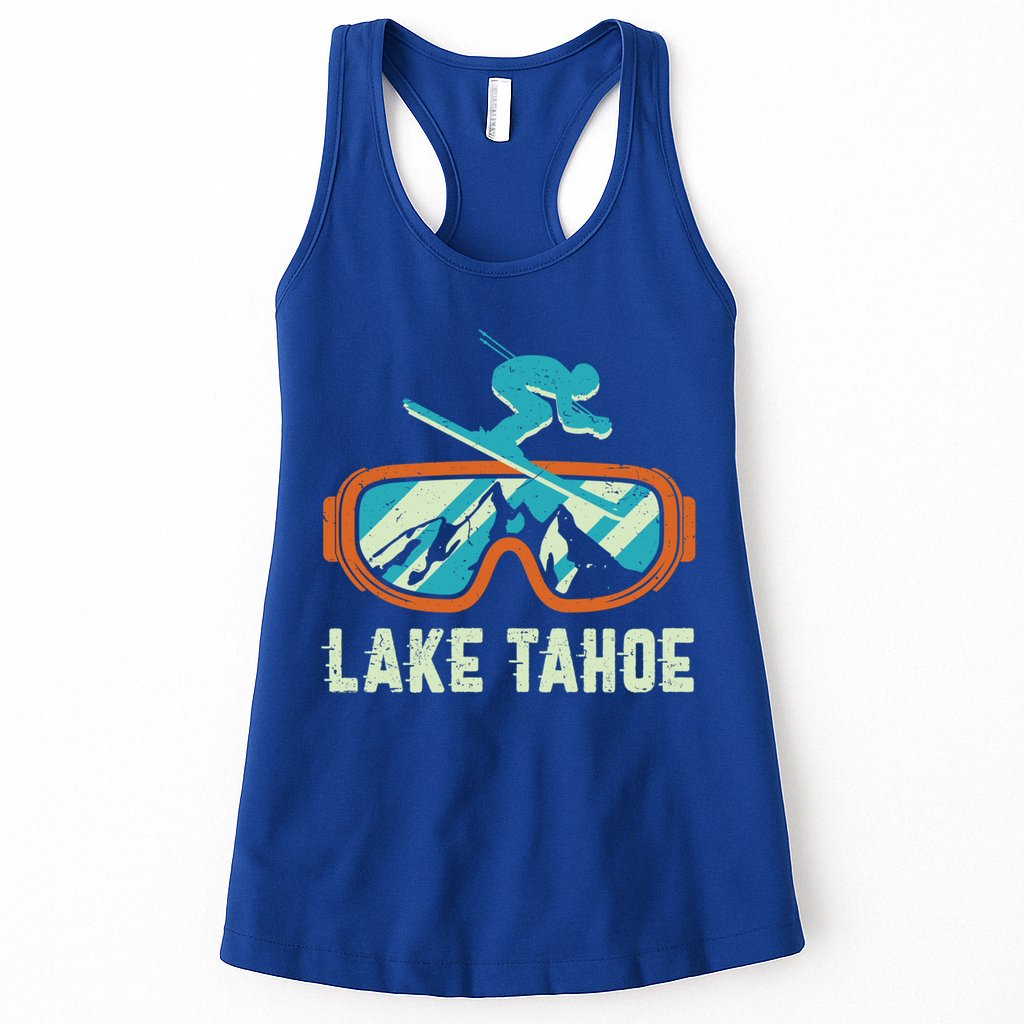 Lake Tahoe California Retro Vintage Skiing And Snowboarding Great Gift Womens Tank Top