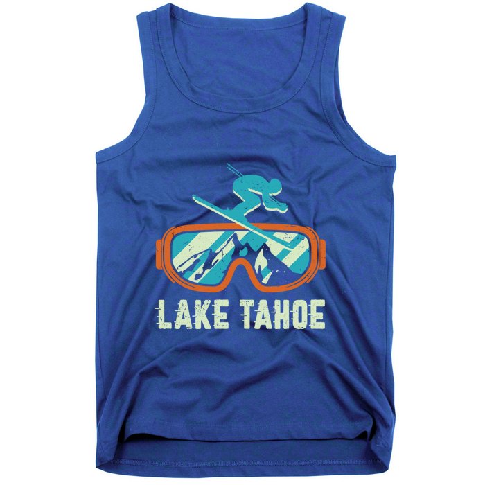 Lake Tahoe California Retro Vintage Skiing And Snowboarding Great Gift Tank Top