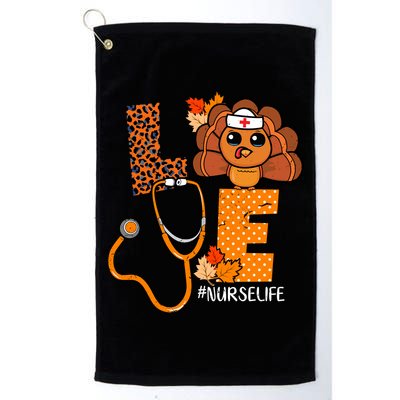 Love Thanksgiving Cute Nurse Life Golf Towel