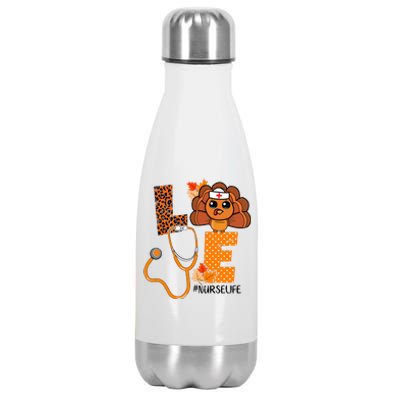 Love Thanksgiving Cute Nurse Life Stainless Steel Insulated Water Bottle