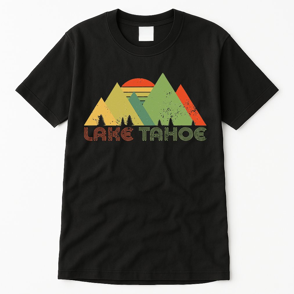 Lake Tahoe California Nevada Mountain Skiing Ski CA Tall T-Shirt