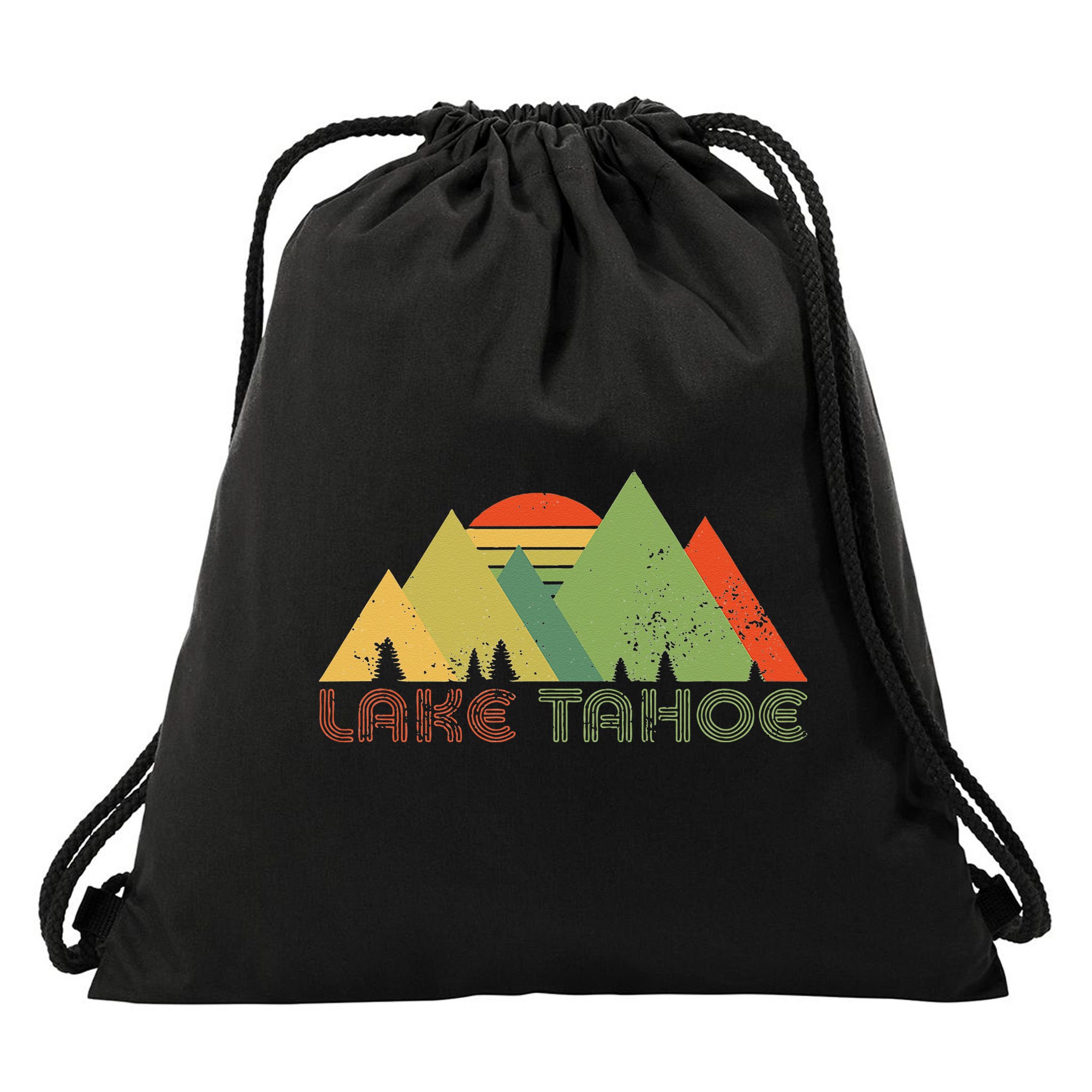 Lake Tahoe California Nevada Mountain Skiing Ski CA Drawstring Bag