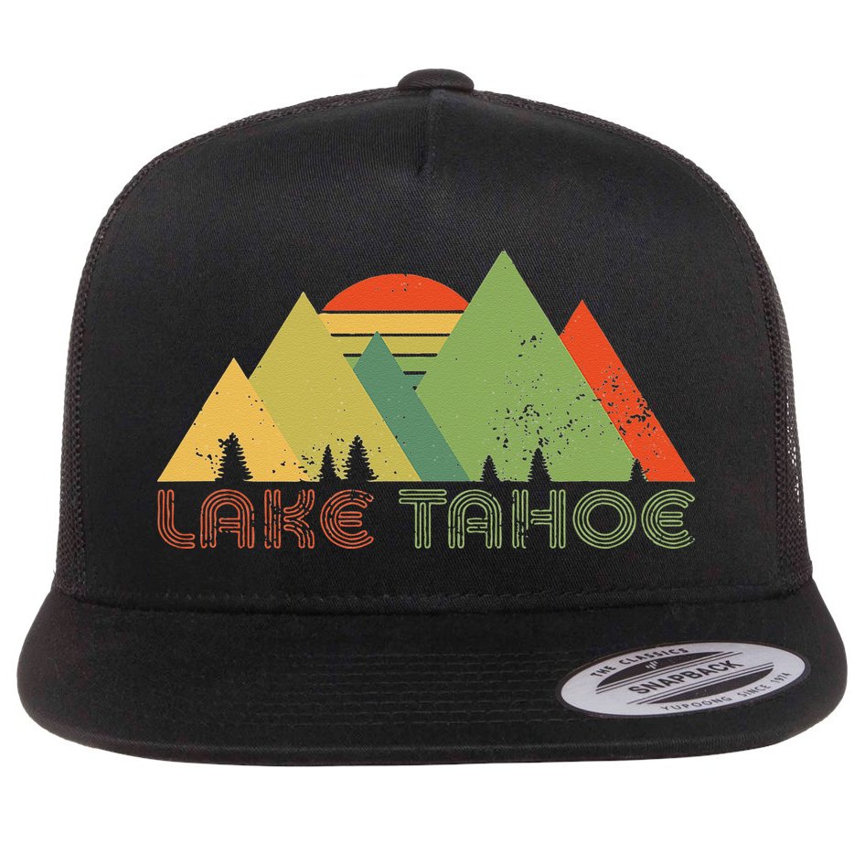 Lake Tahoe California Nevada Mountain Skiing Ski CA Flat Bill Trucker Hat