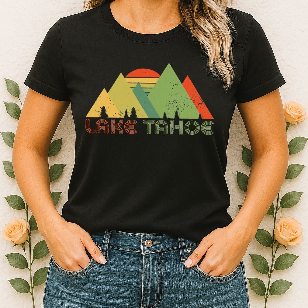 Lake Tahoe California Nevada Mountain Skiing Ski CA Womens T-Shirt