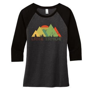 Lake Tahoe California Nevada Mountain Skiing Ski CA Women's Tri-Blend 3/4-Sleeve Raglan Shirt