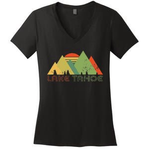 Lake Tahoe California Nevada Mountain Skiing Ski CA Women's V-Neck T-Shirt