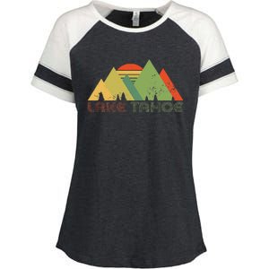 Lake Tahoe California Nevada Mountain Skiing Ski CA Enza Ladies Jersey Colorblock Tee