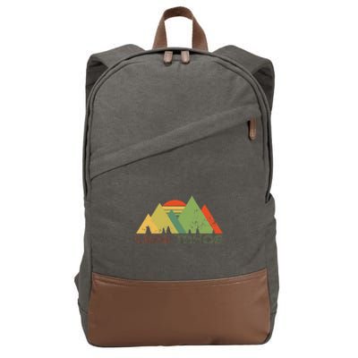 Lake Tahoe California Nevada Mountain Skiing Ski CA Cotton Canvas Backpack