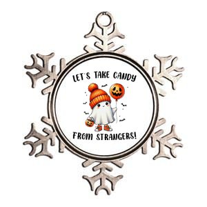 LetS Take Candy From Strangers Funny Halloween Metallic Star Ornament