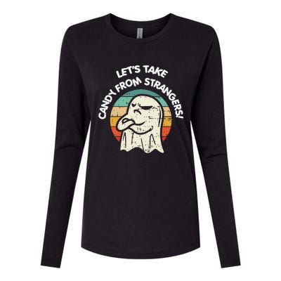 LetS Take Candy From Strangers Funny Halloween Womens Cotton Relaxed Long Sleeve T-Shirt