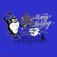 Looney Tunes Christmas Taz Happy Holidays Merry And Bright Vneck Tall T-Shirt