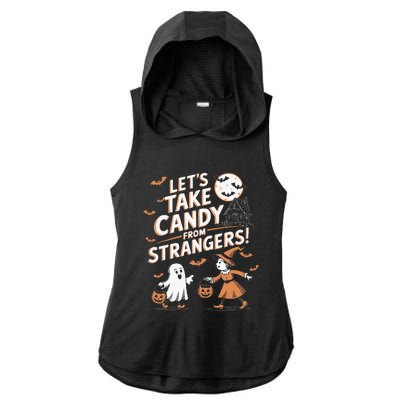 LetS Take Candy From Strangers Halloween Ladies PosiCharge Tri-Blend Wicking Draft Hoodie Tank