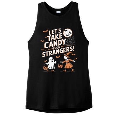 LetS Take Candy From Strangers Halloween Ladies PosiCharge Tri-Blend Wicking Tank