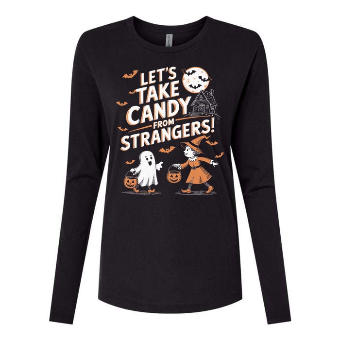 LetS Take Candy From Strangers Halloween Womens Cotton Relaxed Long Sleeve T-Shirt