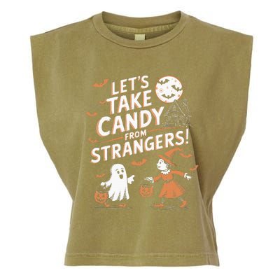 LetS Take Candy From Strangers Halloween Garment-Dyed Women's Muscle Tee