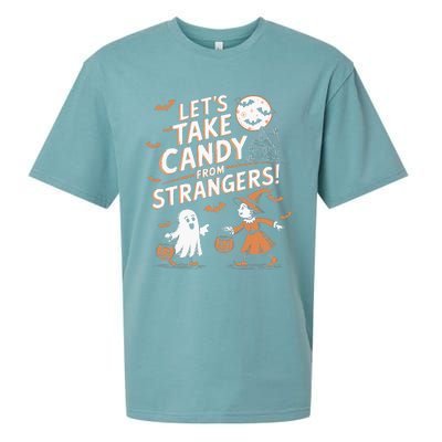 LetS Take Candy From Strangers Halloween Sueded Cloud Jersey T-Shirt