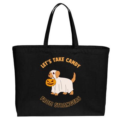 LetS Take Candy From Strangers On Halloween Cotton Canvas Jumbo Tote