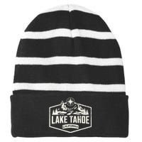 Lake Tahoe California Striped Beanie with Solid Band