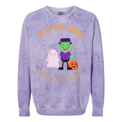 LetS Take Candy From Strangers On Halloween Colorblast Crewneck Sweatshirt