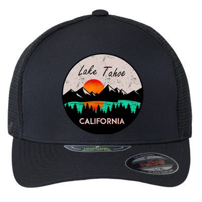 Lake Tahoe California Republic Skiing Ski Lake Boat Flexfit Unipanel Trucker Cap