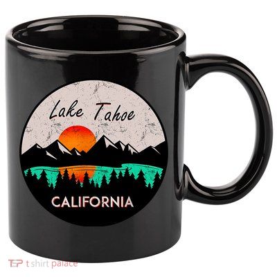 Lake Tahoe California Republic Skiing Ski Lake Boat 11oz C Handle Ceramic Mug