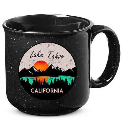 Lake Tahoe California Republic Skiing Ski Lake Boat 15oz Campfire Ceramic Mug