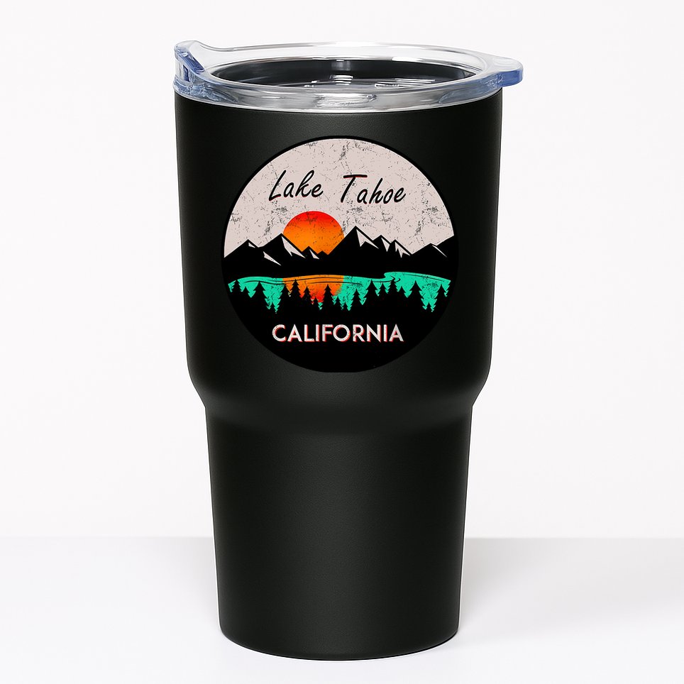 Lake Tahoe California Republic Skiing Ski Lake Boat Tumbler