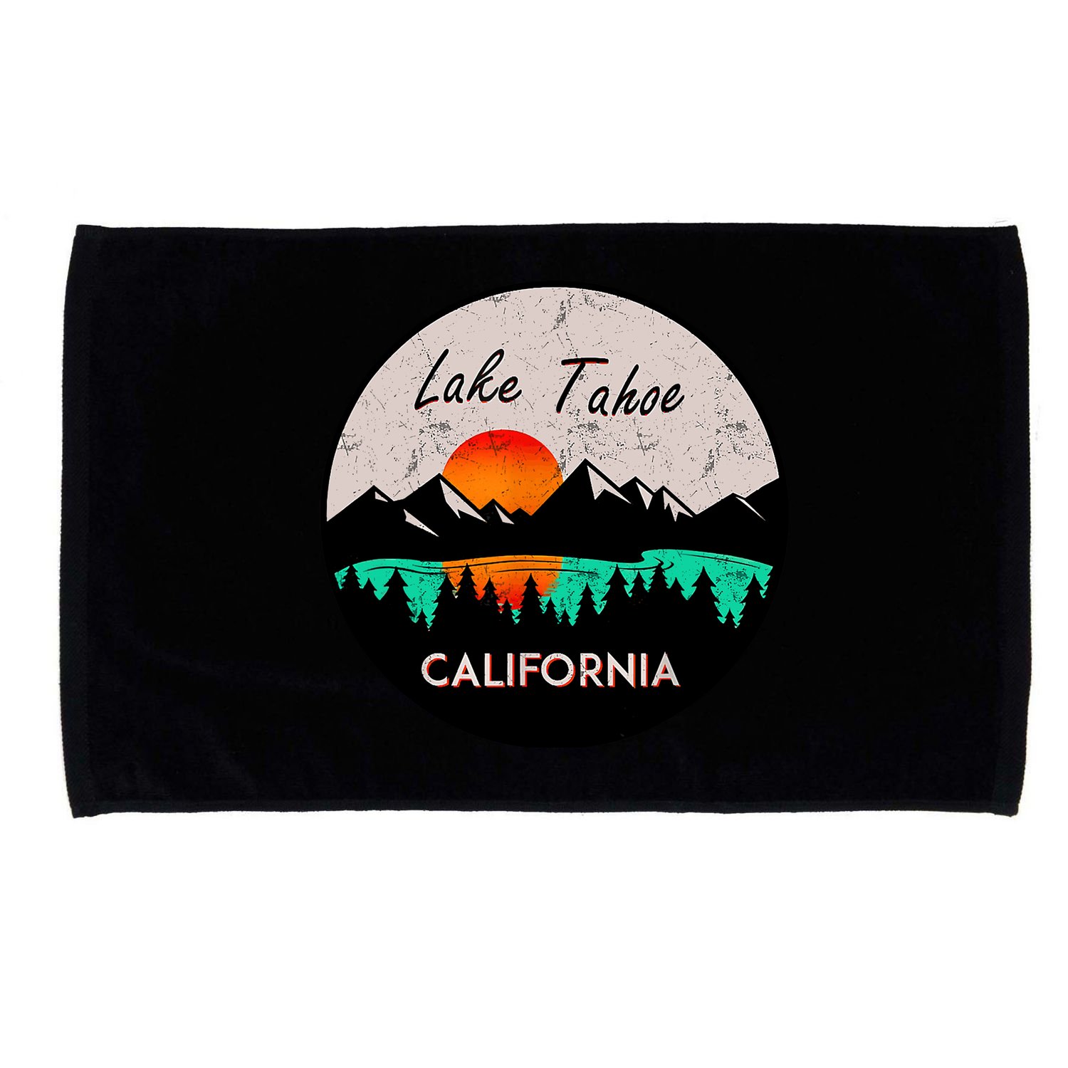 Lake Tahoe California Republic Skiing Ski Lake Boat Microfiber Hand Towel