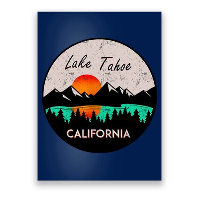 Lake Tahoe California Republic Skiing Ski Lake Boat Poster