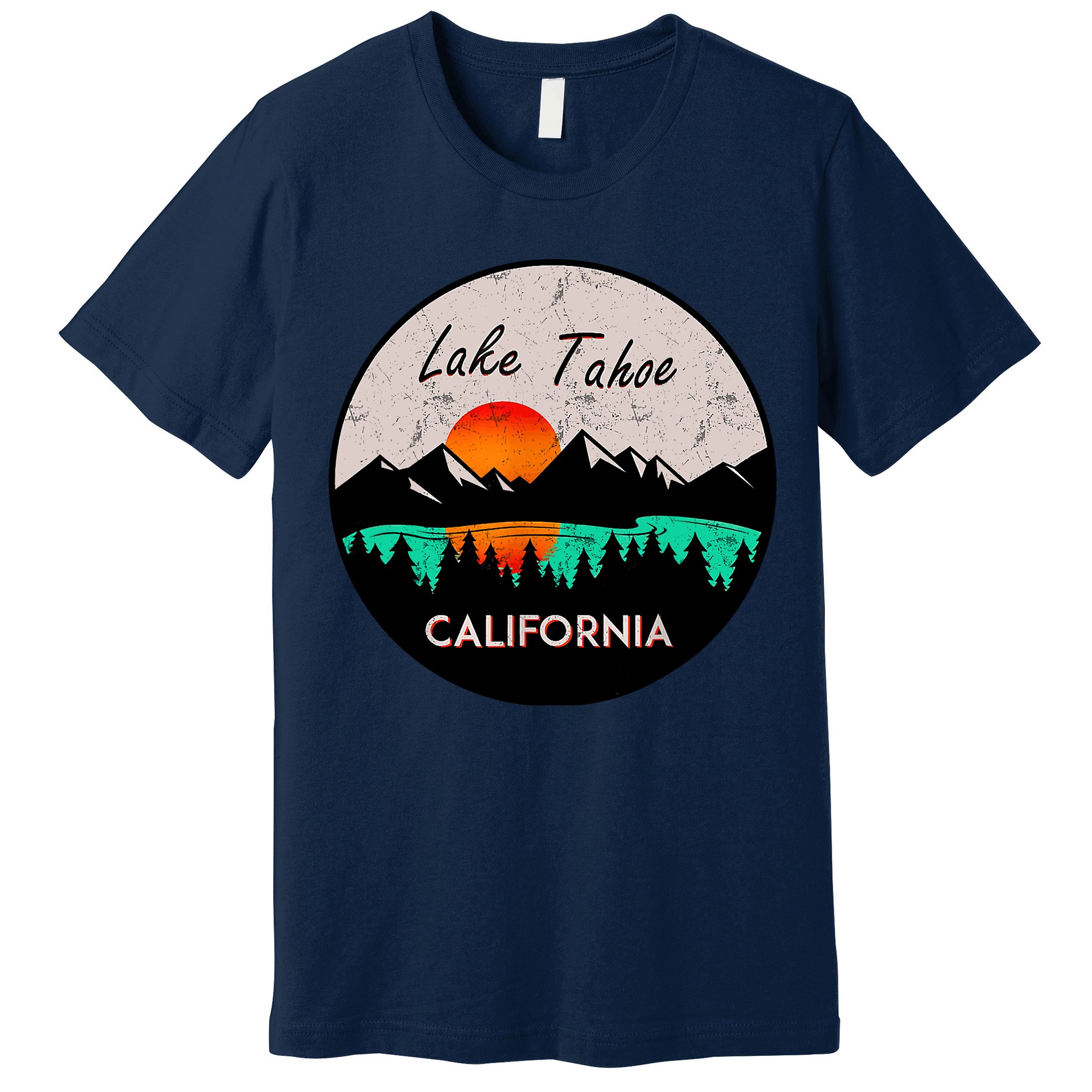 Lake Tahoe California Republic Skiing Ski Lake Boat Premium T-Shirt