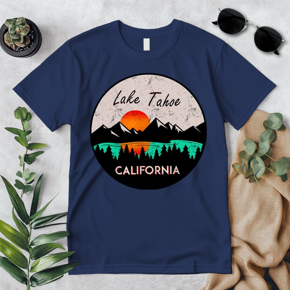 Lake Tahoe California Republic Skiing Ski Lake Boat Premium T-Shirt