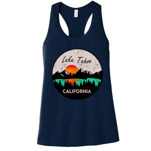 Lake Tahoe California Republic Skiing Ski Lake Boat Women's Racerback Tank