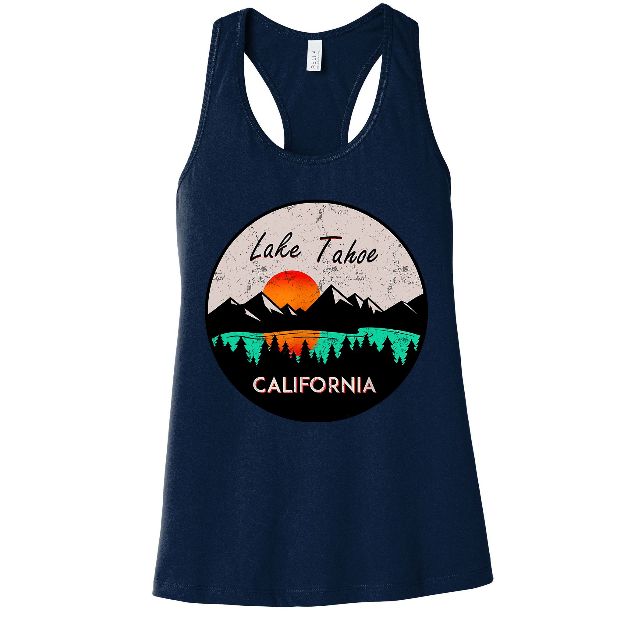 Lake Tahoe California Republic Skiing Ski Lake Boat Womens Tank Top