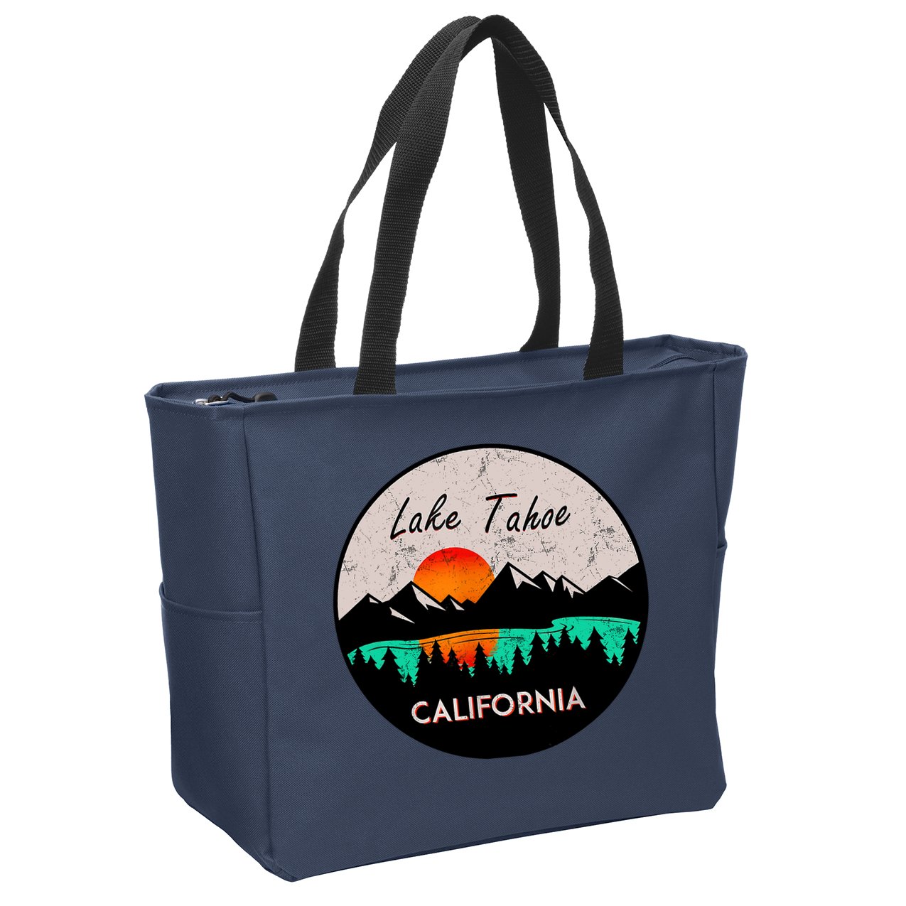 Lake Tahoe California Republic Skiing Ski Lake Boat Zip Tote Bag