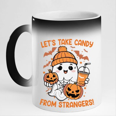 LetS Take Candy From Strangers Funny Halloween 11oz Black Color Changing Mug