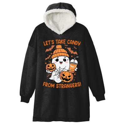 LetS Take Candy From Strangers Funny Halloween Hooded Wearable Blanket