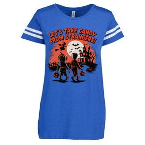 LetS Take Candy From Strangers Funny Halloween Enza Ladies Jersey Football T-Shirt