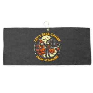 LetS Take Candy From Strangers Funny Halloween Large Microfiber Waffle Golf Towel