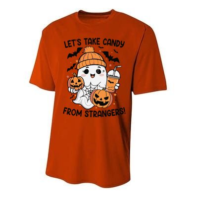 LetS Take Candy From Strangers Funny Halloween Performance Sprint T-Shirt