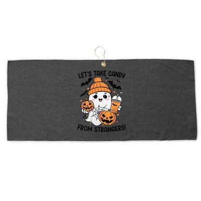 LetS Take Candy From Strangers Funny Halloween Large Microfiber Waffle Golf Towel