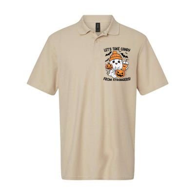 LetS Take Candy From Strangers Funny Halloween Softstyle Adult Sport Polo